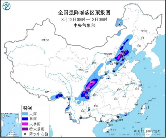 暴雨黃色預警！全國13省市區(qū)有大到暴雨 