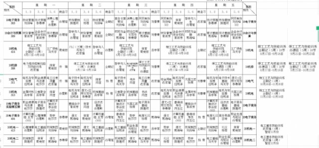 2020-2021學(xué)年第一學(xué)期班級(jí)課程安排表 