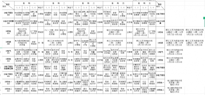 2020-2021,學(xué)年,第一,學(xué)期,班級,課程,安排表, . 2020-2021學(xué)年第一學(xué)期班級課程安排表